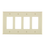 Leviton 4 Gang Decora Wallplate Midway Size Light Almond PJ264-T