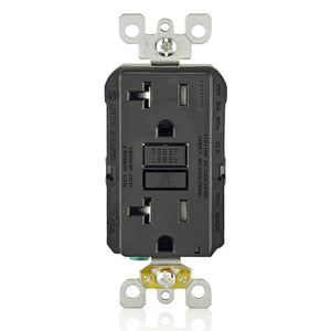20A 125V Tamper Resistant SmartlockPro GFCI Receptacle Black GFTR2-E