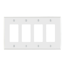 4 Gang Decora Wallplate Midway Size White PJ264-W