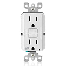Leviton 15A 125V Weather Resistant SmartlockPro GFCI Receptacle White GFWR1-W