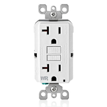 20A 125V Weather Resistant SmartlockPro GFCI Receptacle White GFWR2-W