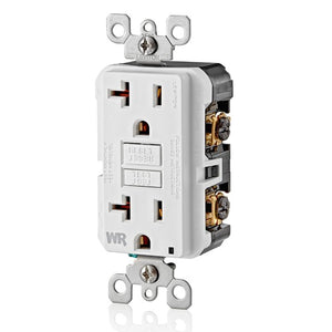 20A 125V Weather Resistant SmartlockPro GFCI Receptacle White GFWR2-W