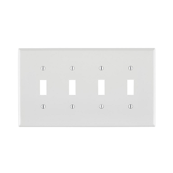 4 Gang Toggle Switch Wallplate Midway Size White PJ4-W