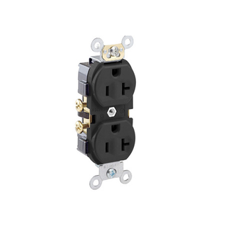 20A 125V Duplex Receptacle Commercial Grade Black CR20-E