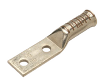 COPPER COMPRESSION LUG - LONG FLARED BARREL, TWO HOLE TONGUE WITH CLOSED TRANSITION 650 KCMIL - BBLU-065D-FL