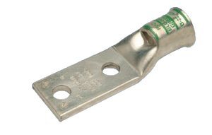 Copper Compression Lug - Standard Flared Barrel, Two Hole Tongue With Inspection Window 1000 Kcmil - BLU-100D-FL
