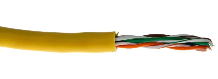 23 AWG Category 6 Riser U/UTP Box of 1500FT Yellow Cable 11075010