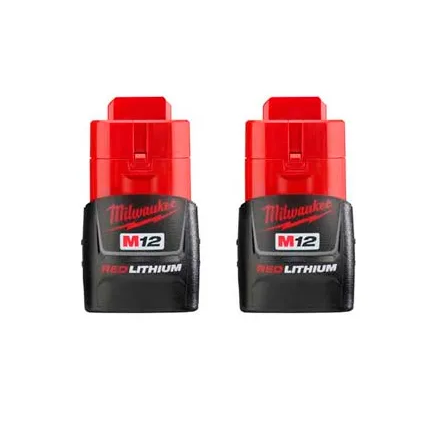 Milwaukee 12V Li-Ion M12 Battery 1.5Ah Compact 48-11-2411 (Pack Of 2)