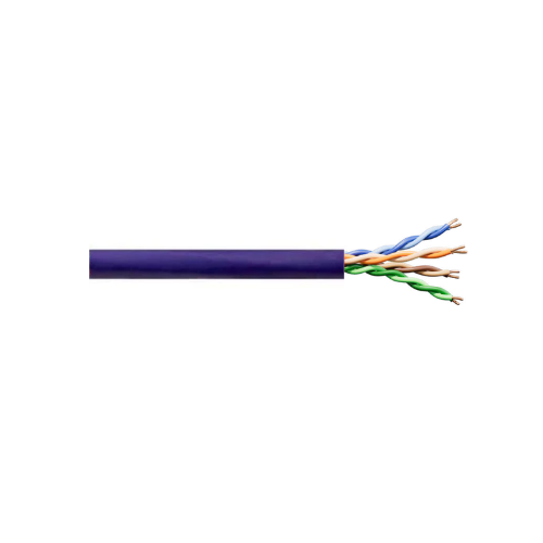 4 Pair 23 AWG Plenum Cat6 PVC Jacket Solid Annealed Copper Cable Purple 77-240-7B 1000 ft POP Box