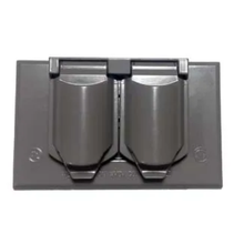 2.8 Inch Height Gray Horizontal Cast Weatherproof Cover Duplex Receptacle CA8-GH