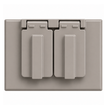 2.8 Inch Height Gray Horizontal Cast Weatherproof Cover Duplex Receptacle CA8-GH