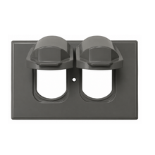 2.8 Inch Height Gray Horizontal Cast Weatherproof Cover Duplex Receptacle CA8-GH