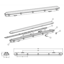 4ft LED Vapor Tight Light Fixture Strips 42 Watts Adjustable 5,000 Lumens - CSVT L48 ALO3 MVOLT SWW3 80CRI