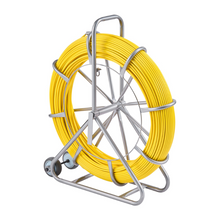 656 ft Fish Tape Puller Fiberglass 5/16" Cable Duct Rodder w/ Steel Reel