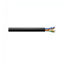 24 AWG 4 Pair Cat5e Rip Cord CMR/CMX Outdoor Sunlight Resistant Cable Black 51-240-E1 1000 ft