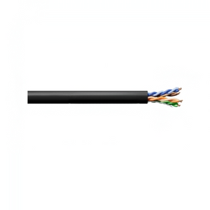 24 AWG 4 Pair Cat5e Rip Cord CMR/CMX Outdoor Sunlight Resistant Cable Black 51-240-E1 1000 ft