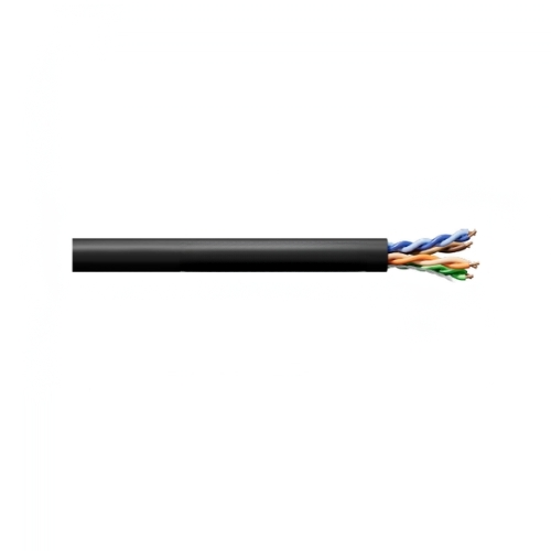 24 AWG 4 Pair Cat5e Rip Cord CMR/CMX Outdoor Sunlight Resistant Cable Black 51-240-E1 1000 ft