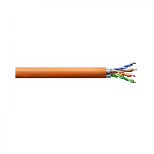 4 Pair 23 AWG Riser Cat6A U/FTP Shielded Copper Cable Blue 6S-220-2A 1000 ft Plywood Reel
