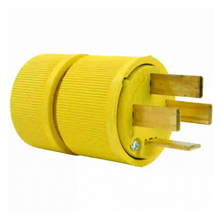 60A 4 Pole 20 Wire Yellow Gator Grip Straight Blade Plug D1861