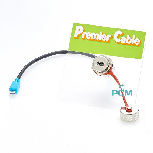 Micro USB Panel Mount Male to Female Extension Cable PCM-0609 (Pack of 10)