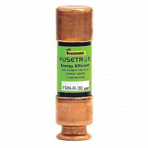 BUSSMANN Fuse: 30 A, 250V AC, 2 in L x 9/16 in dia Fuse Size, Cylindrical Body, FRN-R-30