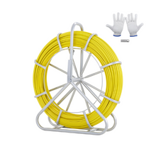 425 ft Fish Tape Fiberglass 1/4" Duct Rodder w/ Steel Reel Stand