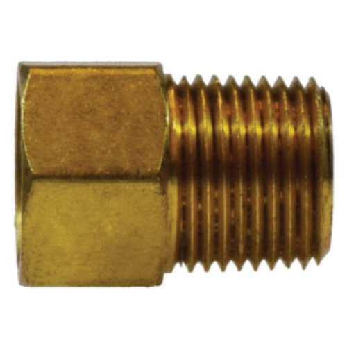 1/2 Inch Female Inverted Flared 1/2 Inch Male NPTF Brass Adapter 12051