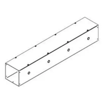 6" x 6" x 12" Steel Swept-Tee Wireway Straight Section Branch Fitting Gray Finish CWSC612