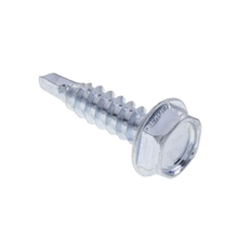 10 X 1 Inch Self Drilling Screw with Indented Hex Washer Head JTEKD7 (Pack of 100)