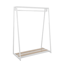 48"W x 62"H Aspect Double Sided Floor Merchandiser Gloss White Frame with Raw Oak Base APA48WOAK