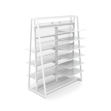 Aspect 48" Floor Merchandiser with Display Hooks and Shelves Kit 4 Gloss White APA48KIT4W