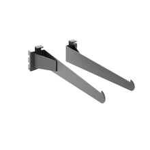 14-11/64 Inch Aspect Wood Shelf Retail Display Bracket Set Matte Black APSLFKBMAB