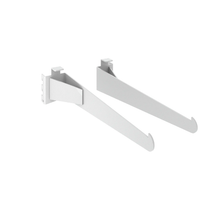 14-11/64 Inch Aspect Wood Shelf Retail Display Bracket Set Gloss White APSLFKBW