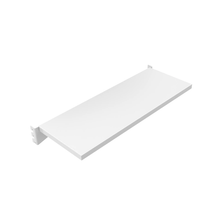 8 Inch Aspect Perforated Metal Display Shelf with Integrated Brackets Gloss White APSLFS824W