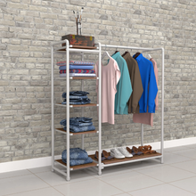 40"L x 21"W x 3"H Inch Pipeline Etagere Add-On Hang Fold Attachment Gloss White Rack with Dark Brown Wood Grain Shelves PSETGHRFSWBN