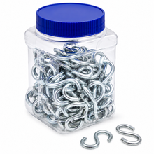 1' x .120 Wire Diameter Electrical Supplies S-Hooks Zinc-Plated SHK6B (Pack of 1000)
