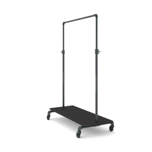 47 7/8" x 19 1/8" Inch Pipeline Adjustable Ballet Bar Rack Base Shelf Black Finish PSBBADJSBK