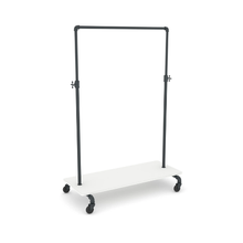 54"L x 23"W x 3"H Inch Pipeline Adjustable Ballet Bar Rack Base Shelf White Finish PSBBADJSWH