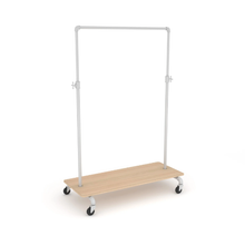 55"L x 23"W x 3"H Inch Pipeline Adjustable Ballet Bar Rack Raw Oak Wood Grain Base Shelf PSBBADJSOK