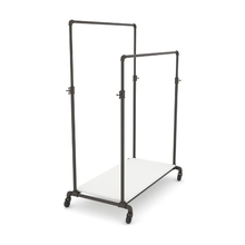 55"L x 28"W x 3"H Inch Pipeline Adjustable Double Ballet Bar Rack Base Shelf White Finish PSBBLLADJSWH