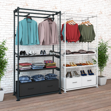 97"L x 22"W x 16.75"H Inch Pipeline Freestanding Kit with Faceouts Two Shelves and Drawers Anthracite Grey Frame PSFS96KIT1GB