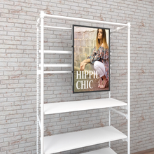 97"L x 21.5"W x 16.75"H Inch Pipeline Freestanding Kit with TV Display Mount Two Shelves and Drawers Gloss White Frame PSFS96KIT2WW