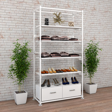 97"L x 20"W x 16.75"H Inch Pipeline Freestanding Kit with 4 Shelves and Drawers Gloss White Frame PSFS96KIT3WW