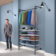 54"L x 20"W x 4.5"H Inch Pipeline Outrigger Kit Hang Rail and Four Wood Anthracite Grey Frame with White Shelves PSORG1WH