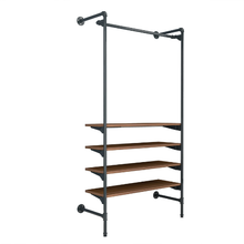 54"L x 20"W x 4.5"H Inch Pipeline Outrigger Kit Hang Rail and Anthracite Grey Frame with Dark Brown Wood Grain Shelves PSORG1BN