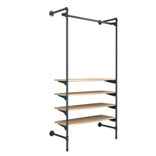 54"L x 20"W x 4.5"H Inch Pipeline Outrigger Kit Hang Rail and Anthracite Grey Frame with Raw Oak Wood Grain Shelves PSORG1OK