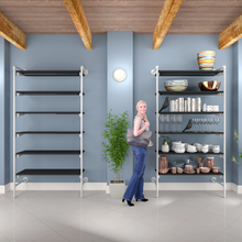 51.25"L x 20"W x 4.5"H Inch Pipeline Outrigger Kit Six Wood Gloss White Frame with Black Shelves PSORW2BK
