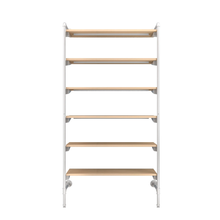 51.25"L x 20"W x 4.5"H Inch Pipeline Outrigger Kit Six Gloss White Frame with Raw Oak Wood Grain Shelves PSORW2OK