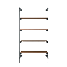 51.25"L x 20"W x 4.5"H Inch Pipeline Outrigger Kit Four Anthracite Grey Frame with Dark Brown Wood Grain Shelves PSORG3BN