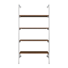 51.25"L x 20"W x 4.5"H Inch Pipeline Outrigger Kit Four Gloss White Frame with Dark Brown Wood Grain Shelves PSORW3BN